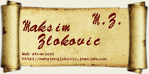 Maksim Zloković vizit kartica